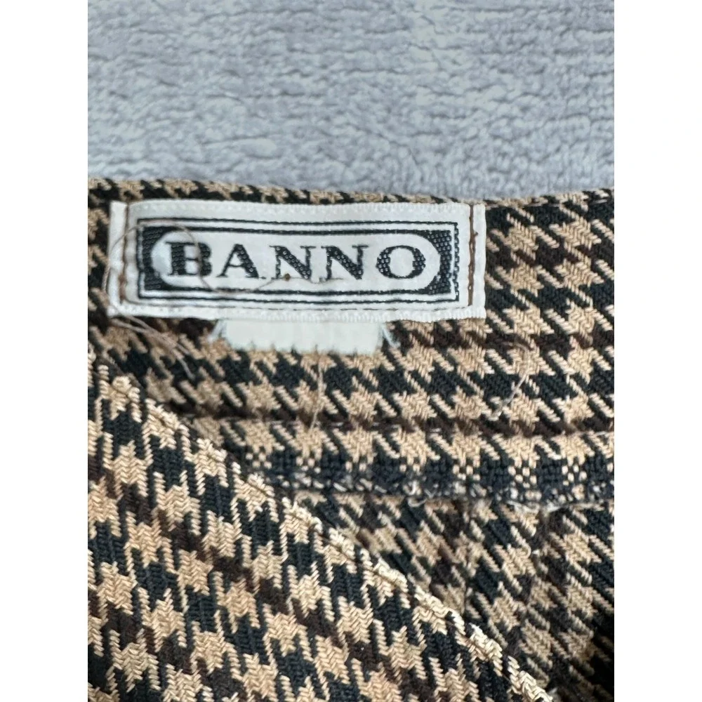 Banno Pants Trousers Womens Size 4 Brown Houndstooth Preppy Dark Academia Preppy